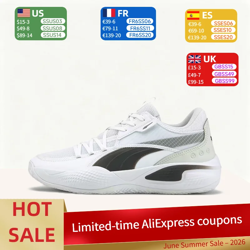 PUMA Court Rider 1.0: Minimalist, Versatile, Breathable Low-Top Basketball Shoes for Men and Women – White/Black 195660-03
PUMA Court Rider 1.0: Minimalist, Versatile, Breathable Low-Top Basketball Shoes for Men and Women – White/Black 195660-03