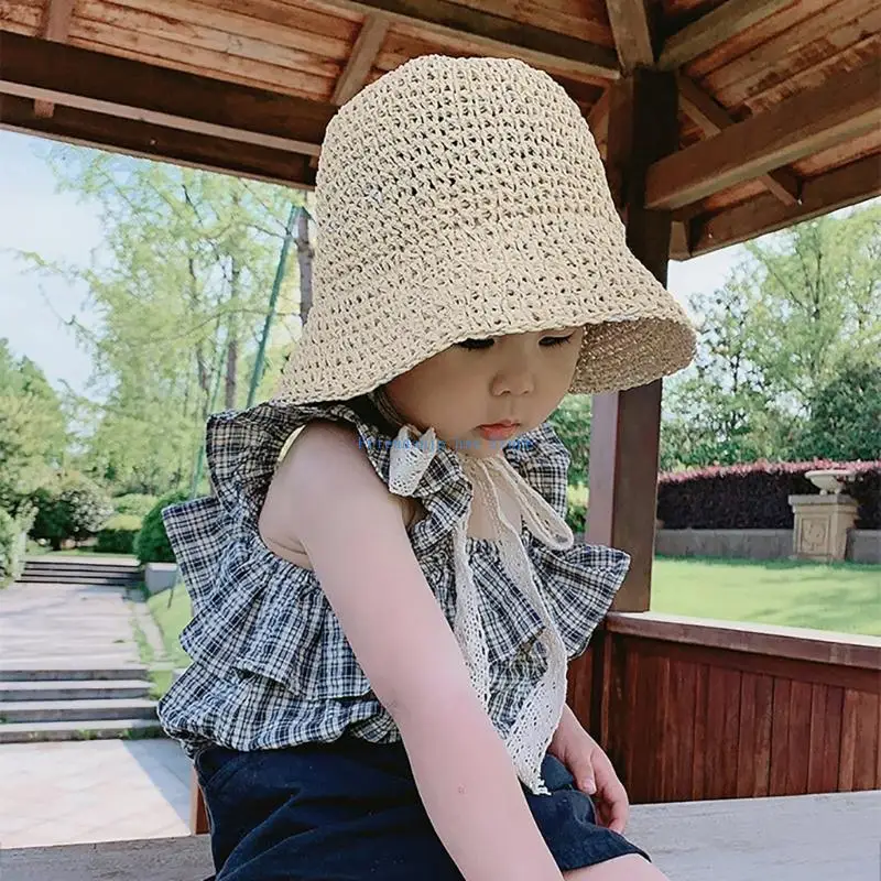 F1CB Spring/Summer Straw Hat Infants Girls Travel Beach Caps Fashionable Bucket Hat
F1CB Spring/Summer Straw Hat Infants Girls Travel Beach Caps Fashionable Bucket Hat