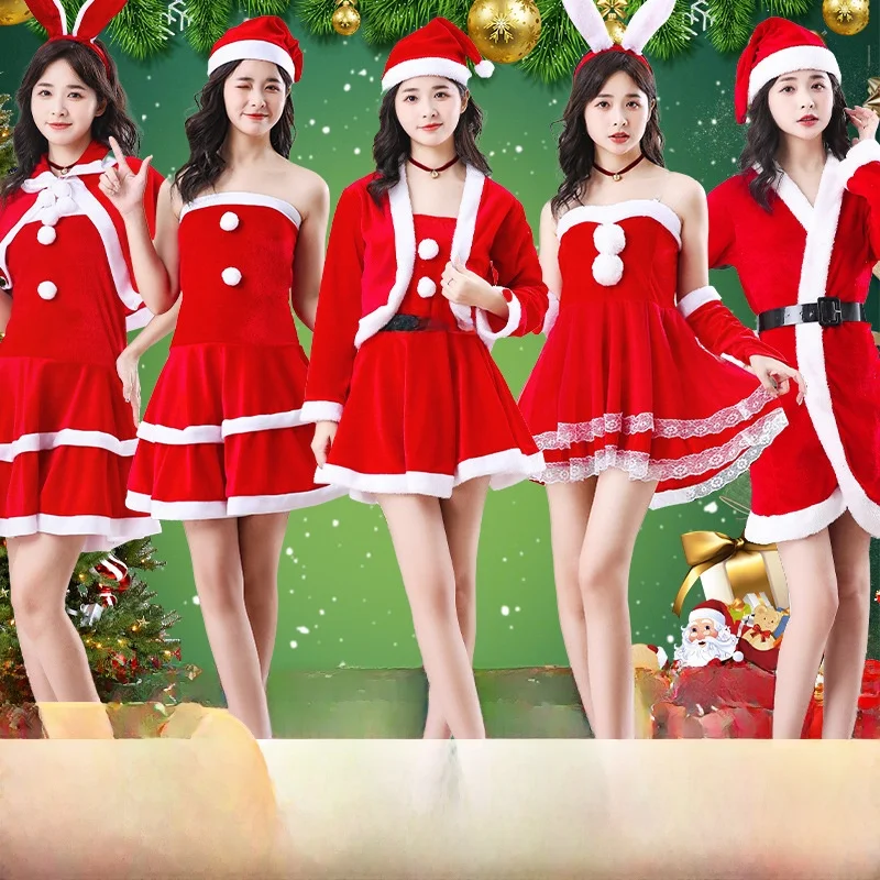 Костюм для взрослых женщин: сексуальный наряд Санта-Клауса для выступлений, сценический костюм на Хэллоуин, традиционный китайский фестивальный наряд
Костюм для взрослых женщин: сексуальный наряд Санта-Клауса для выступлений, сценический костюм на Хэллоуин, традиционный китайский фестивальный наряд