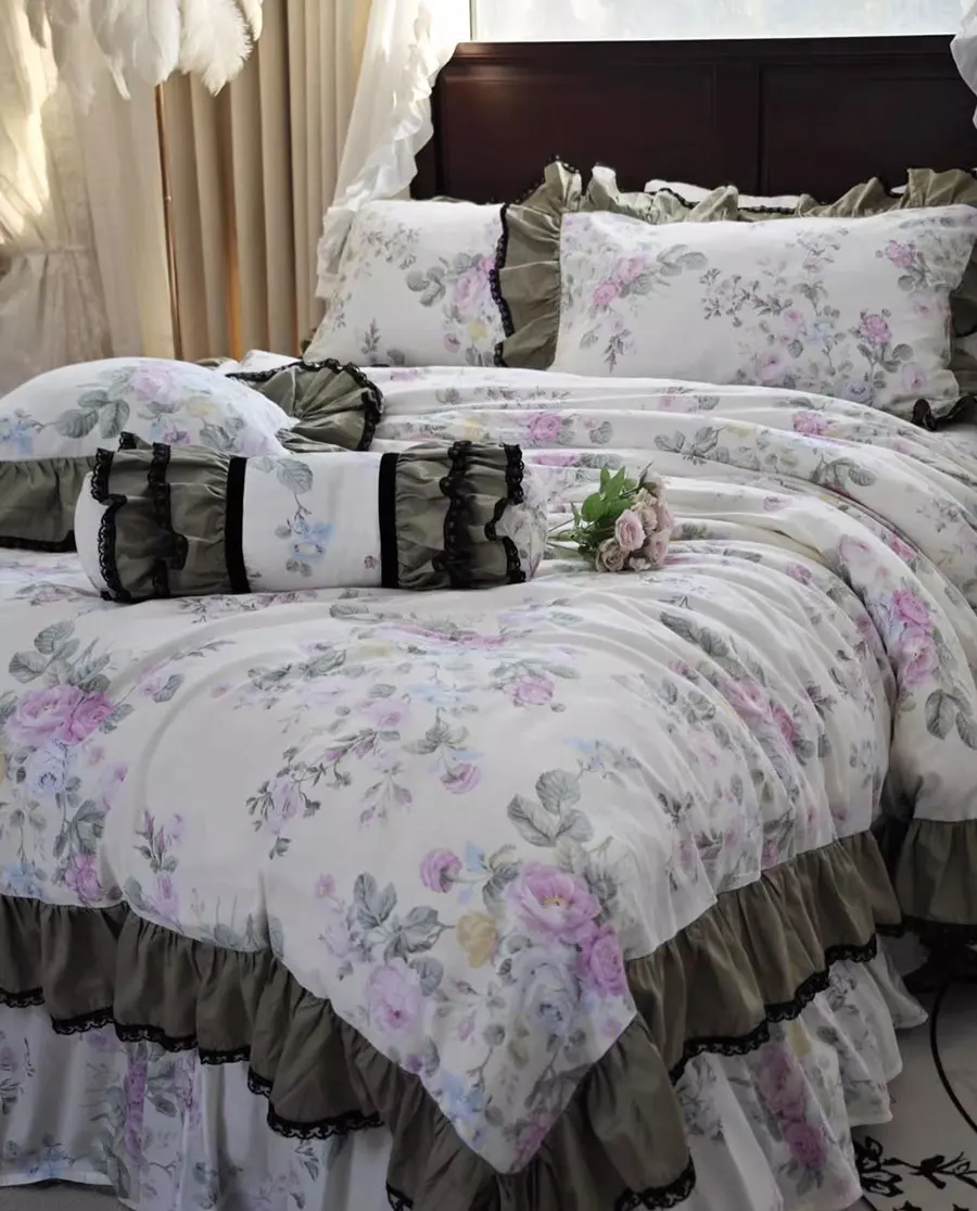Romantic pastoral floral bedding set,full queen king fashion ruffle flower cotton home textile bedspread pillow case duvet cover
Romantic pastoral floral bedding set,full queen king fashion ruffle flower cotton home textile bedspread pillow case duvet cover