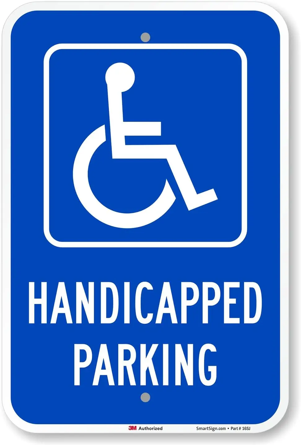 Handicapped Parking Sign, 12x18 Inches Reflective Aluminum, Pre-Drilled Holes, Easy Install, USA Made
Handicapped Parking Sign, 12x18 Inches Reflective Aluminum, Pre-Drilled Holes, Easy Install, USA Made