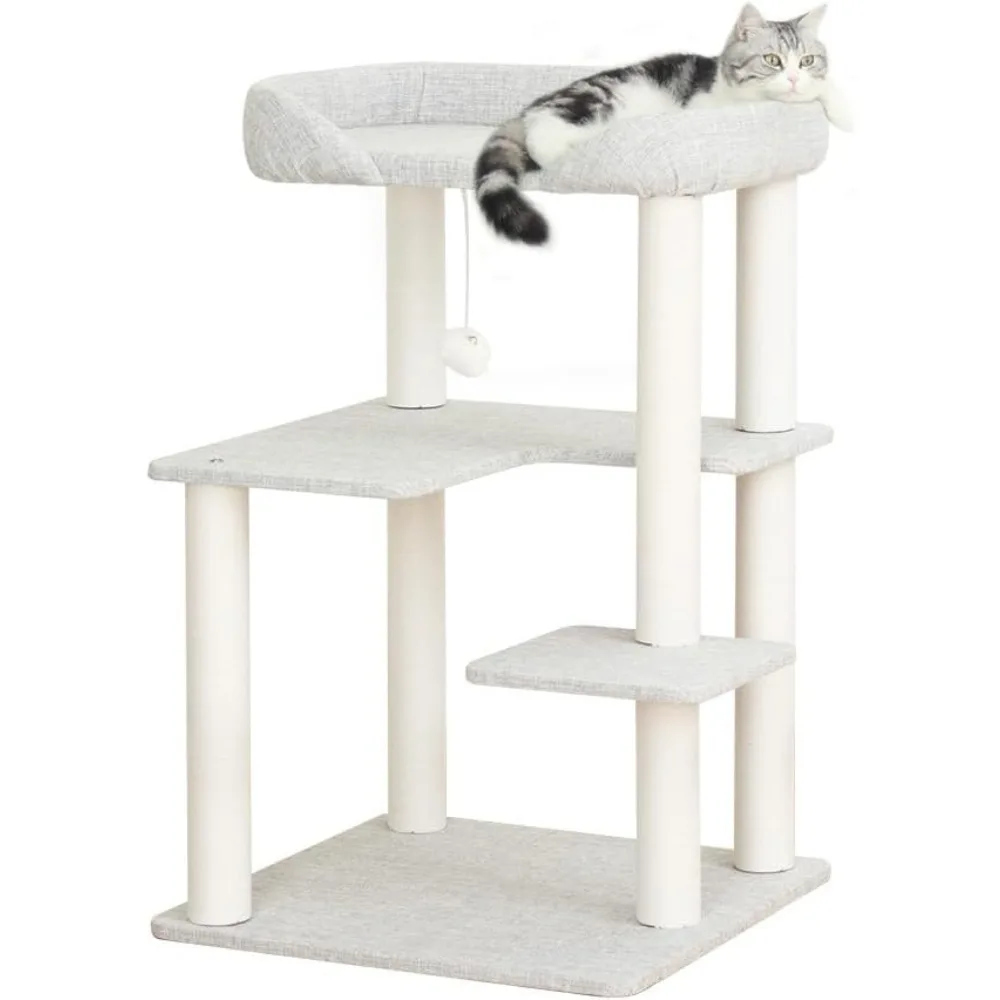 Cat Tower Wooden 37.4''(95 cm), Large Cat Tree with Jump Platform & Play Ball for Indoor Cats, Ideal Cat's Climbing Frame & Play
Cat Tower Wooden 37.4''(95 cm), Large Cat Tree with Jump Platform & Play Ball for Indoor Cats, Ideal Cat's Climbing Frame & Play