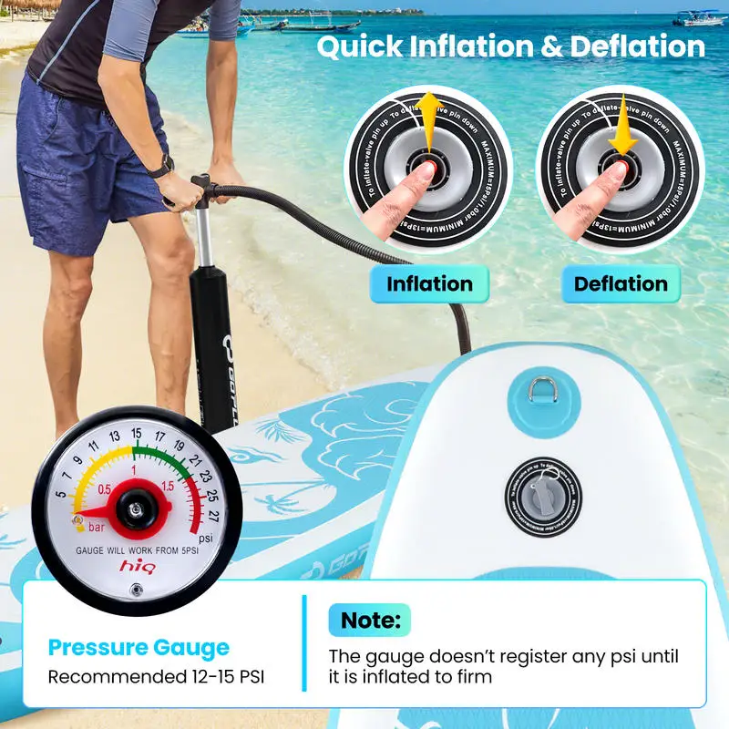 10/11 Feet Inflatable Stand Up Paddle Board with Premium SUP Accessories-L
10/11 Feet Inflatable Stand Up Paddle Board with Premium SUP Accessories-L