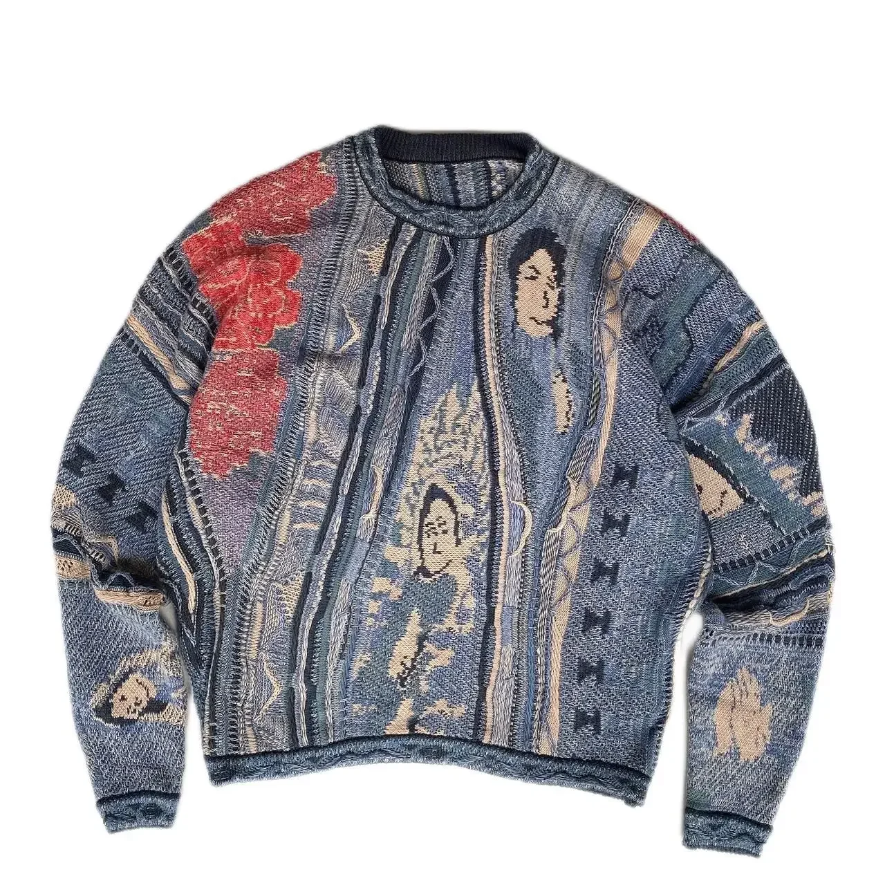 Kapital Vintage Non Hirata Hiroshi Contrast Color Japan Portrait Men's Knitting Sweaters Round Neck Loose Printed Pullover
Kapital Vintage Non Hirata Hiroshi Contrast Color Japan Portrait Men's Knitting Sweaters Round Neck Loose Printed Pullover