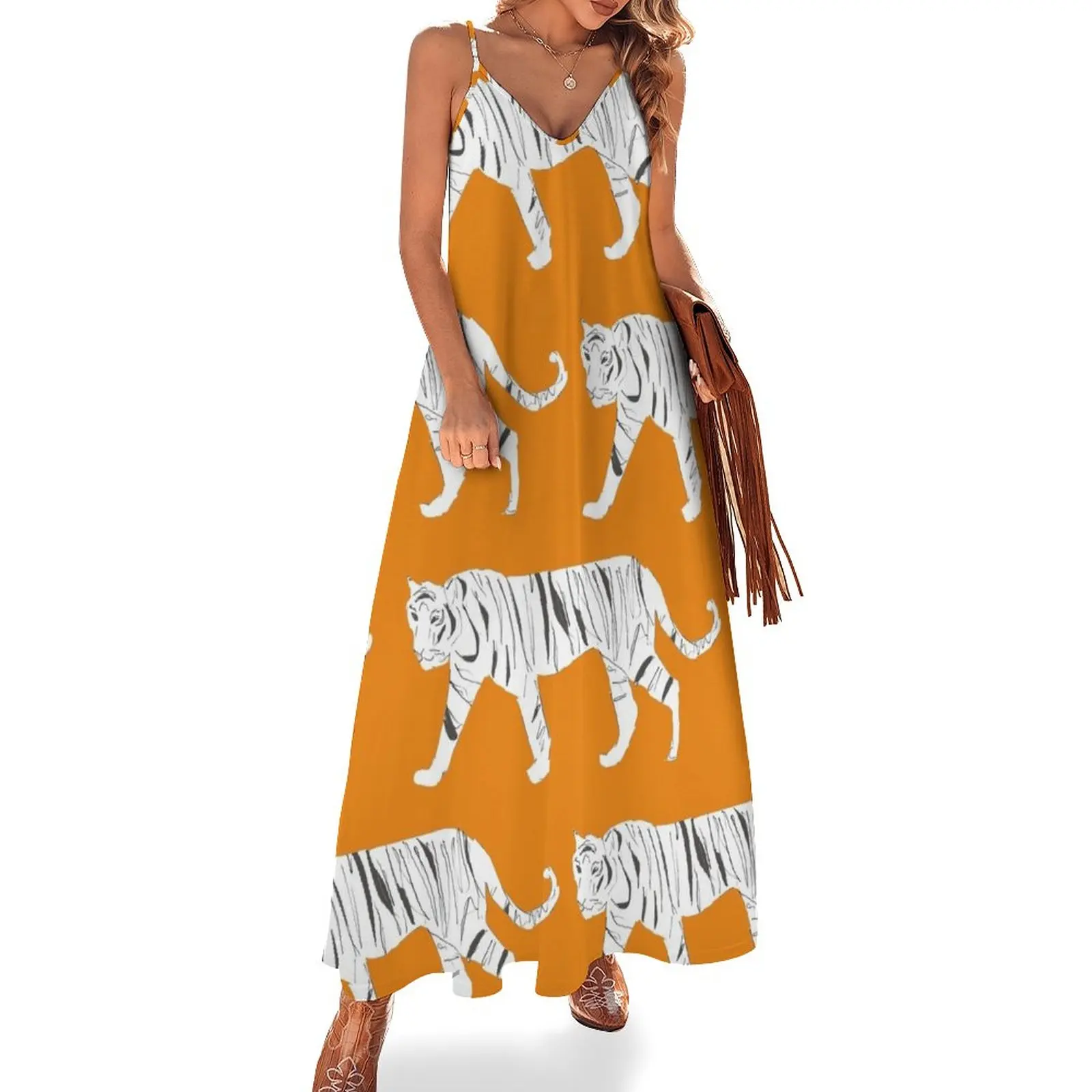 Tiger Print Sleeveless Dress Woman's evening dress women's summer clothing 2025 Dress
Tiger Print Sleeveless Dress Woman's evening dress women's summer clothing 2025 Dress