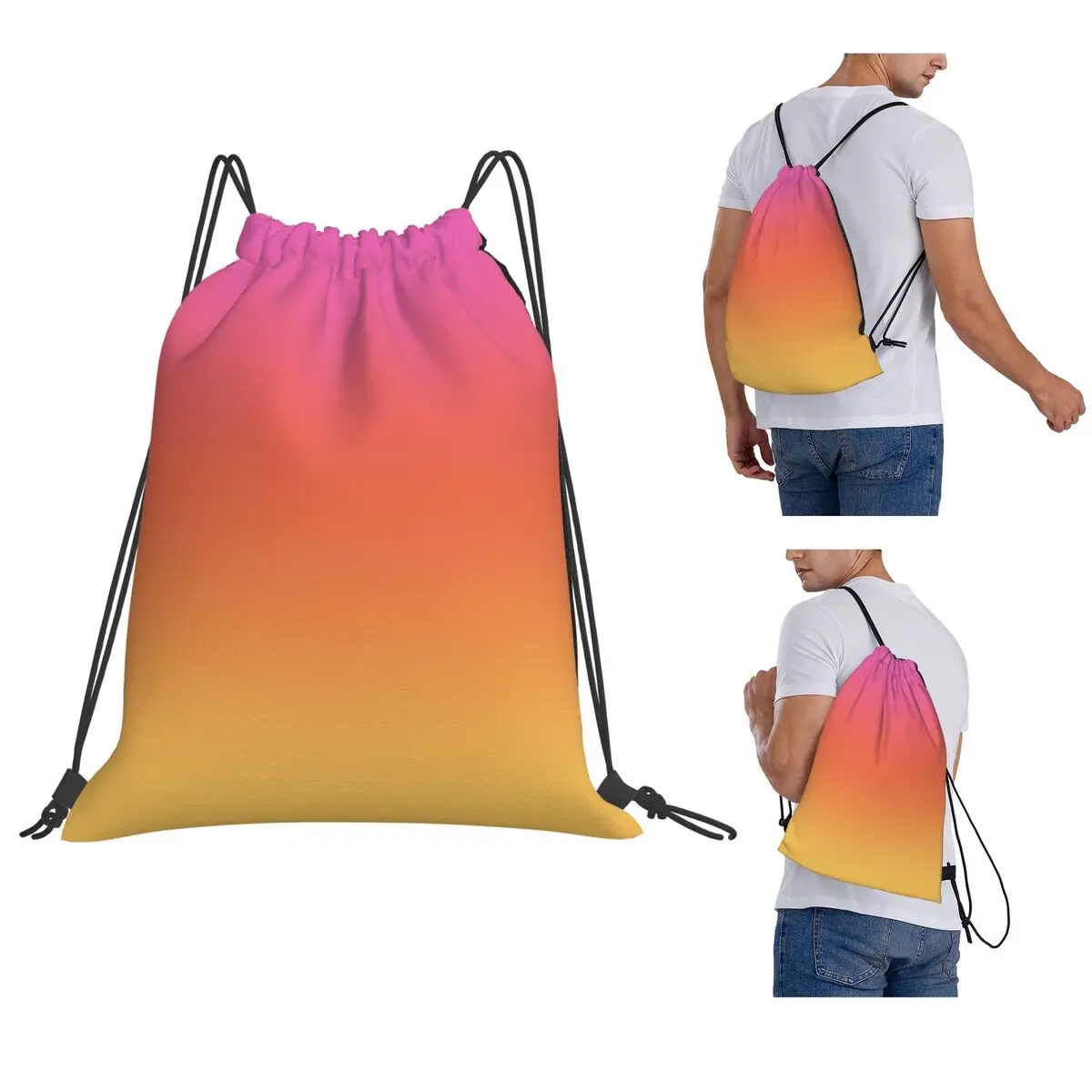 Pink Orange Yellow Gradient Pattern Backpacks Multi-function Drawstring Bundle Pocket Storage Bag Book Bags for Man Woman School
Pink Orange Yellow Gradient Pattern Backpacks Multi-function Drawstring Bundle Pocket Storage Bag Book Bags for Man Woman School