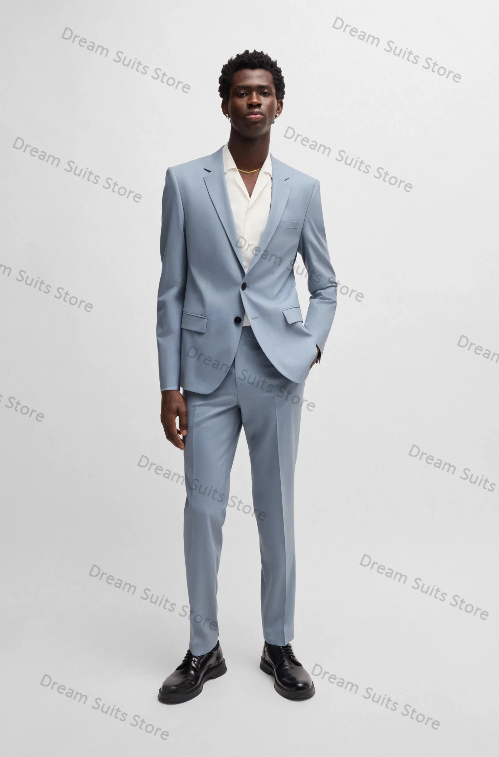 Light Blue Formal Men Suit Pants Set 2 Piece Blazer+Trouser Customized Office Business One Button Cotton Jacket Prom Tuxedo Coat
Light Blue Formal Men Suit Pants Set 2 Piece Blazer+Trouser Customized Office Business One Button Cotton Jacket Prom Tuxedo Coat