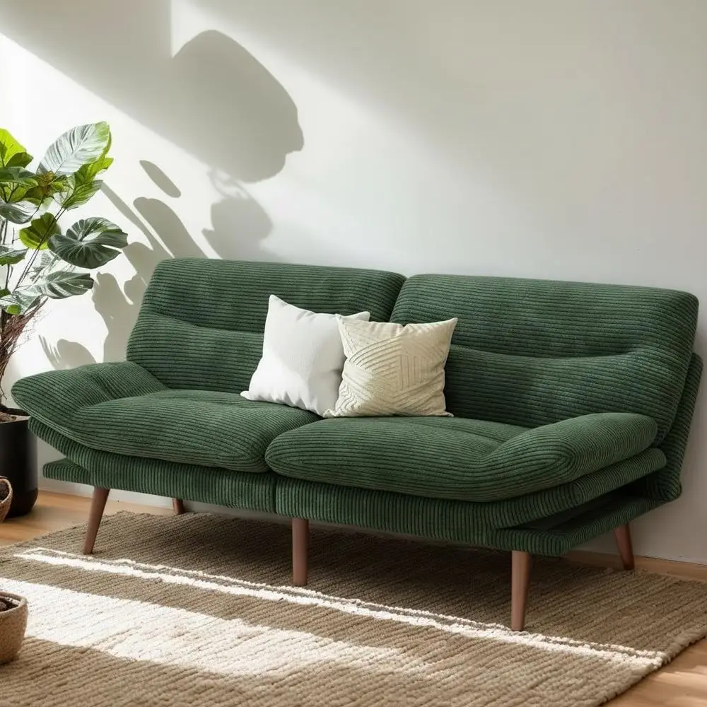 66 Green Corduroy Convertible Sofa Bed with Adjustable Backrest and Armrests, Ideal for Small Spaces, Play Rooms, Living Rooms,
66 Green Corduroy Convertible Sofa Bed with Adjustable Backrest and Armrests, Ideal for Small Spaces, Play Rooms, Living Rooms,