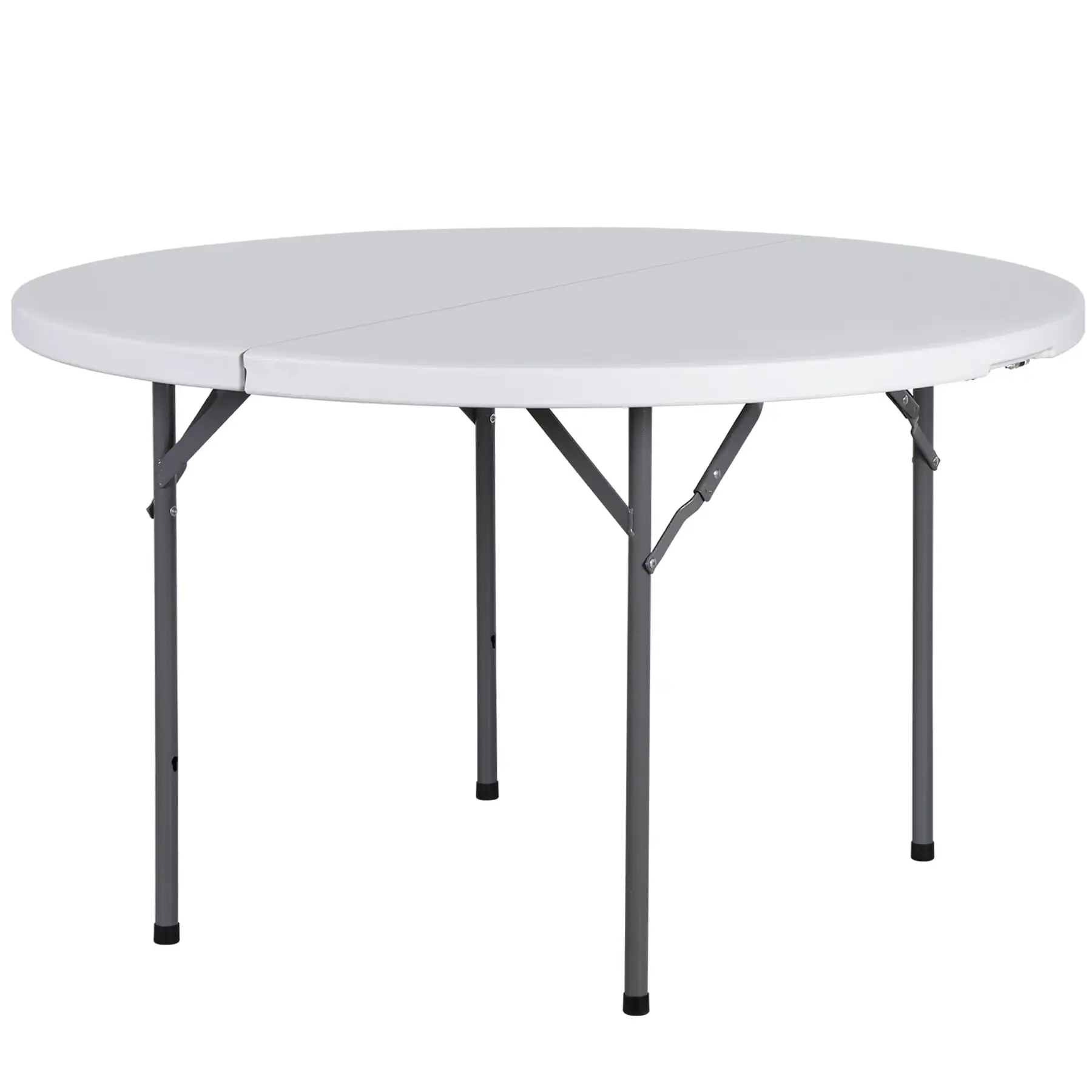 48" Round Folding Table, HDPE Heavy-Duty Portable Dining Desk, Indoor Outdoor Picnic Camping Party Use, 440lbs Capacity
48" Round Folding Table, HDPE Heavy-Duty Portable Dining Desk, Indoor Outdoor Picnic Camping Party Use, 440lbs Capacity