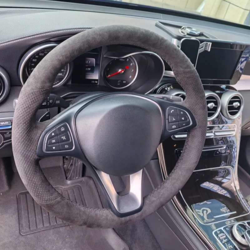 Car Steering Wheel Suede Cover Hand-Sewn For Mercedes Benz C-Class E-Class GLC260 C200E300GLA GLE CLA Car Interior Accessories
Car Steering Wheel Suede Cover Hand-Sewn For Mercedes Benz C-Class E-Class GLC260 C200E300GLA GLE CLA Car Interior Accessories