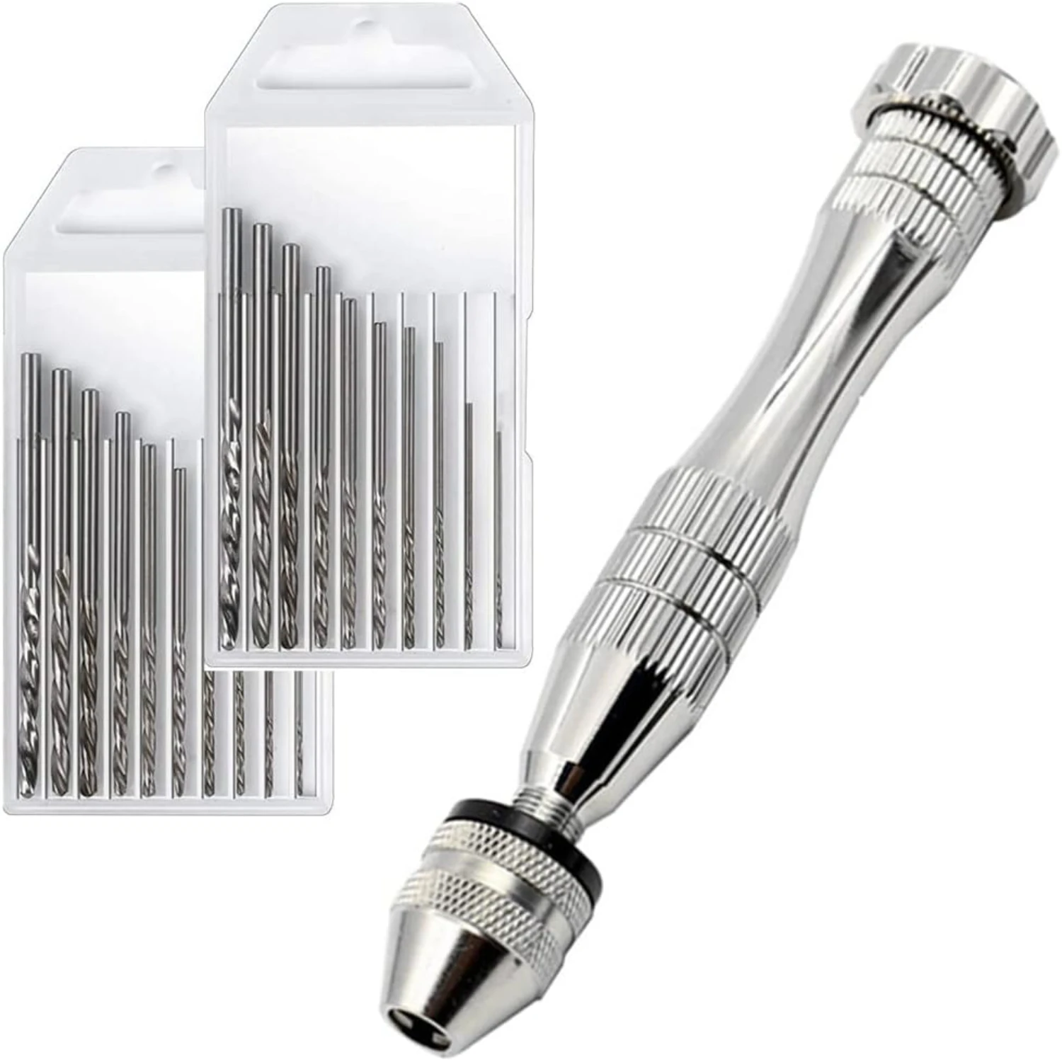 20-Piece Precision Silver Pin Vise Hand Drill Set for Jewelry Crafting, Woodworking, and DIY Projects - Versatile and Durable St
20-Piece Precision Silver Pin Vise Hand Drill Set for Jewelry Crafting, Woodworking, and DIY Projects - Versatile and Durable St