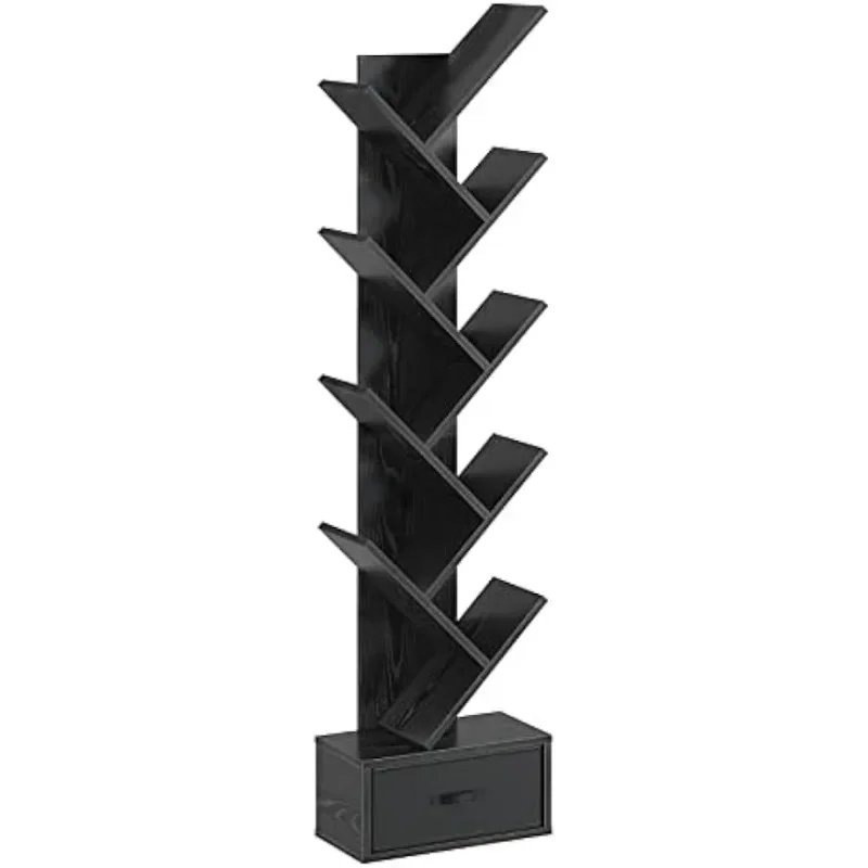 Bookshelf with Drawer,9 Shelf Tree Bookshelf,Retro Bookcase,Wooden Storage Rack for CDs/Movies/Books, Utility Or
Bookshelf with Drawer,9 Shelf Tree Bookshelf,Retro Bookcase,Wooden Storage Rack for CDs/Movies/Books, Utility Or