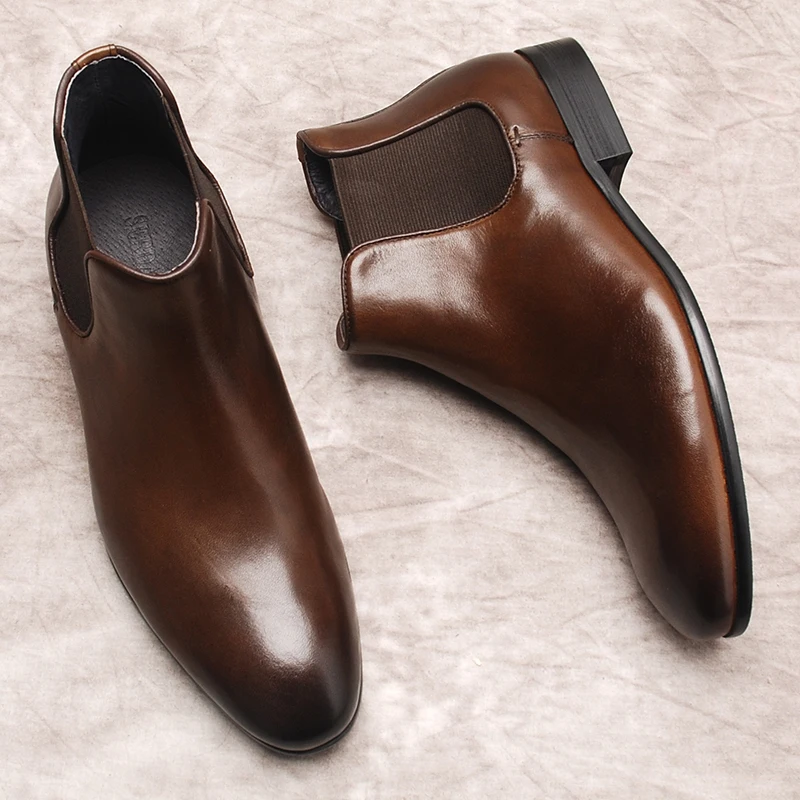 Genuine Leather Ankle Boots For Men Black Brown Slip On Men Dress Boots Leather Italian Formal Chelsea Boots Men Autumn Shoe
Genuine Leather Ankle Boots For Men Black Brown Slip On Men Dress Boots Leather Italian Formal Chelsea Boots Men Autumn Shoe
