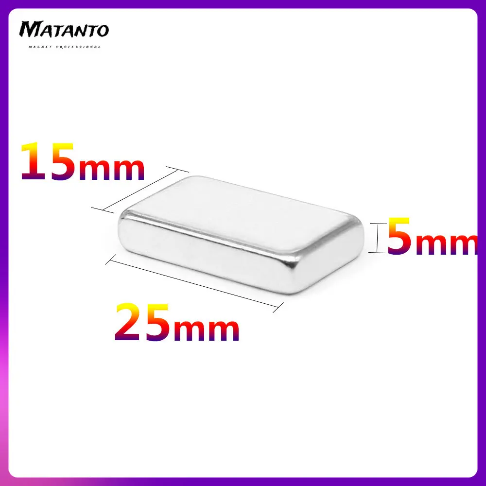 2/5/10/15/20/30PCS 25x15x5mm Block Strong Powerful Magnets N35 Neodymium Magnet Sheet 25x15x5 Permanent NdFeB Magnets 25*15*5
2/5/10/15/20/30PCS 25x15x5mm Block Strong Powerful Magnets N35 Neodymium Magnet Sheet 25x15x5 Permanent NdFeB Magnets 25*15*5