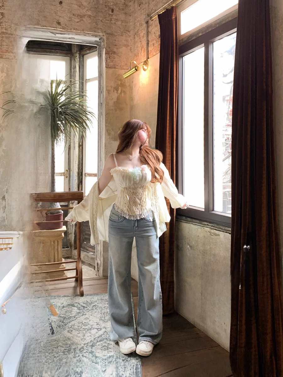 Annie Non-Fire Oxygen Sensation Lace Patch Wide Leg Denim Jeans Women plus Size Slim Straight Leg Long Trousers
Annie Non-Fire Oxygen Sensation Lace Patch Wide Leg Denim Jeans Women plus Size Slim Straight Leg Long Trousers