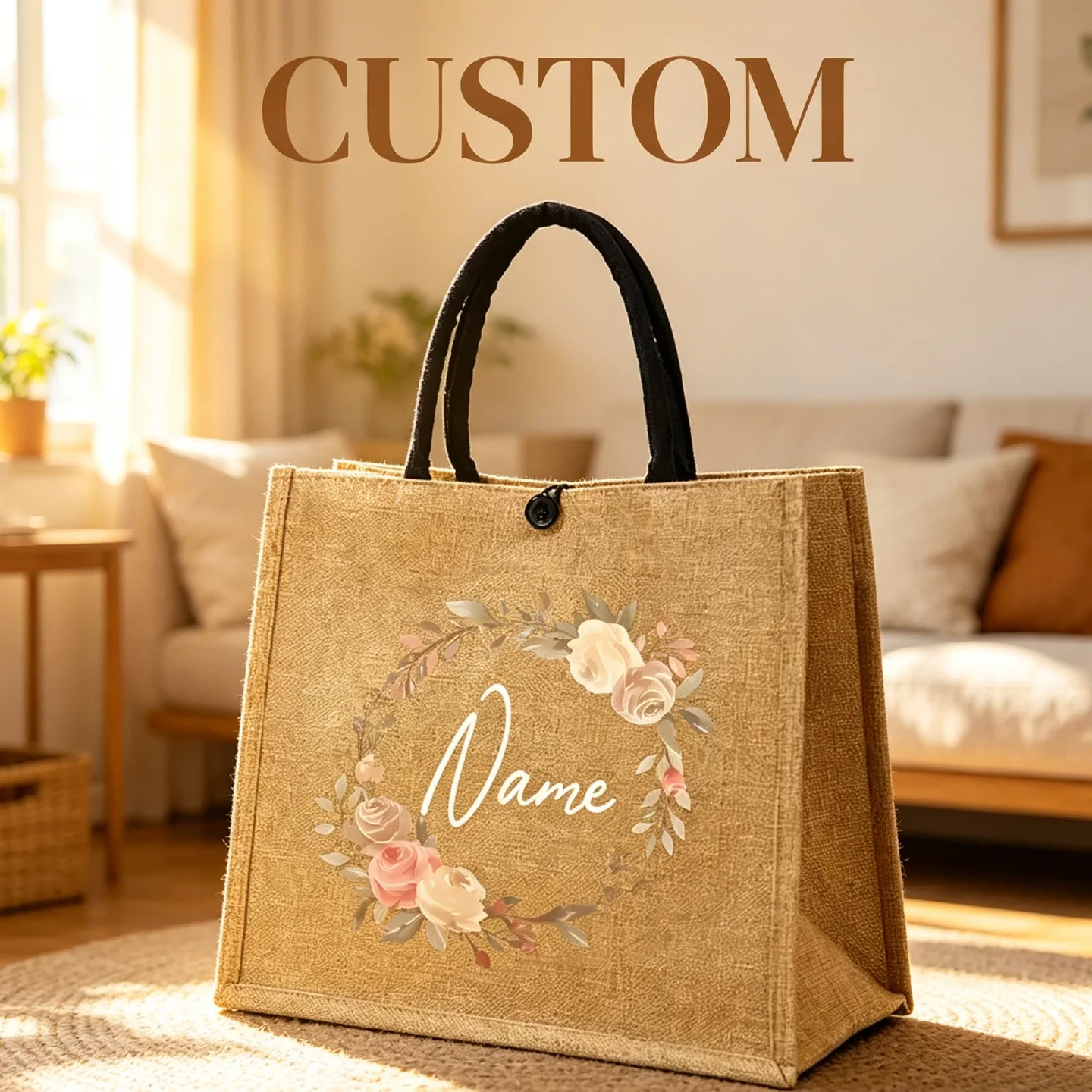 Custom Name Linen Tote, Chic Beach Travel Bag with Buckle Closure, Mother‘s Day Birthday Holiday Wedding Graduation Nurse Gift
Custom Name Linen Tote, Chic Beach Travel Bag with Buckle Closure, Mother‘s Day Birthday Holiday Wedding Graduation Nurse Gift