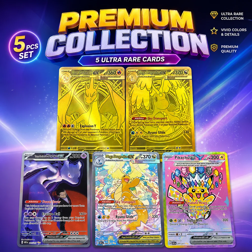 Diy Anime Ptcg Proxy Collectible Cards English Dragonite Mewtwo Lightning Mouse Holo Foil Premium Graded Collectible Cards Gift
Diy Anime Ptcg Proxy Collectible Cards English Dragonite Mewtwo Lightning Mouse Holo Foil Premium Graded Collectible Cards Gift