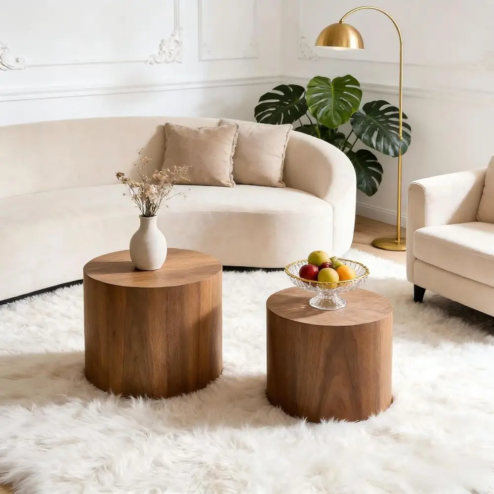 Nesting Coee Table Set o 2, Round Nesting Tables Wooden End Tables or Small Space, ern Side Tables Set or Living Room, Oice, No
Nesting Coee Table Set o 2, Round Nesting Tables Wooden End Tables or Small Space, ern Side Tables Set or Living Room, Oice, No