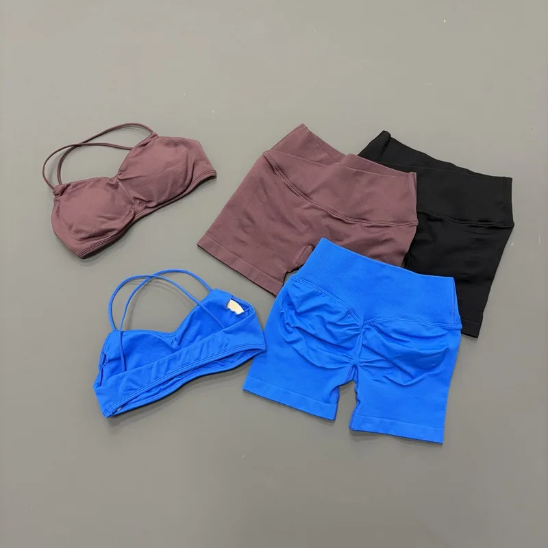 2Pcs HISTELLO Vision Sports Set Strappy Seamless Yoga Bra Scrunch Shorts Butt Lifting High Stretch Breathable Gym Fitness Sets
2Pcs HISTELLO Vision Sports Set Strappy Seamless Yoga Bra Scrunch Shorts Butt Lifting High Stretch Breathable Gym Fitness Sets