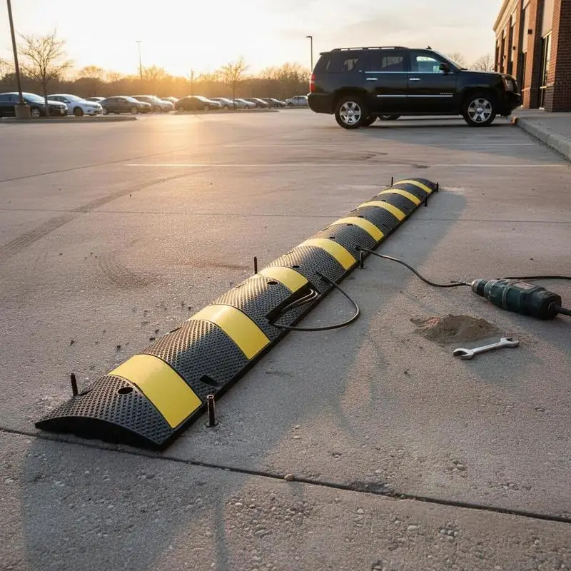 72'' Rubber Threshold Ramp Dual Channel For Parking Lot Driveway Garage, 22000 lbs Capacity Reflective Yellow Strip 4 Expansion Screws Included Heavy Duty Traffic Safety Guard
72'' Rubber Threshold Ramp Dual Channel For Parking Lot Driveway Garage, 22000 lbs Capacity Reflective Yellow Strip 4 Expansion Screws Included Heavy Duty Traffic Safety Guard