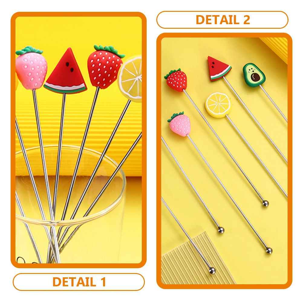 2Pcs Fruit Reusable Drink Stirrers Stainless Steel Cocktail Mixing Stick Coffee Stir Sticks Bar Drink Stirrer
2Pcs Fruit Reusable Drink Stirrers Stainless Steel Cocktail Mixing Stick Coffee Stir Sticks Bar Drink Stirrer