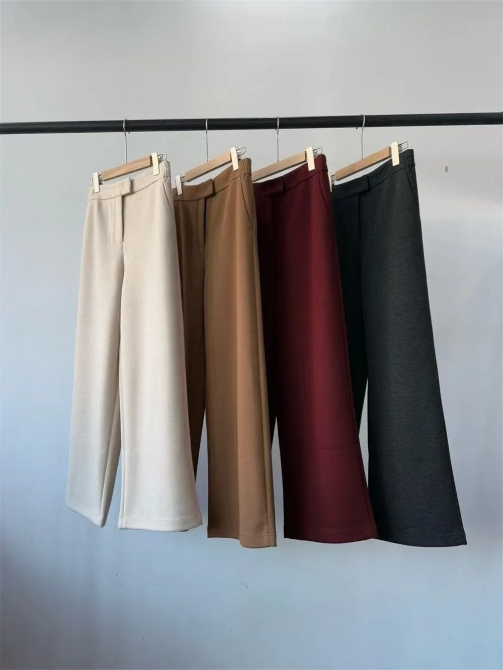 Women's Thick Warm Casual Wide Leg Pants Wool Acetate Blended High Waist Long Trousers
Women's Thick Warm Casual Wide Leg Pants Wool Acetate Blended High Waist Long Trousers