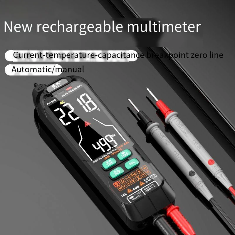 Rechargeable Auto-Ranging Multimeter, High Accuracy Digital Electrical Tester with Overload Protection for Technicians
Rechargeable Auto-Ranging Multimeter, High Accuracy Digital Electrical Tester with Overload Protection for Technicians