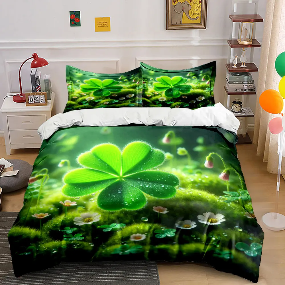 Four-leaf Clover with Morning Dew Duvet Cover Set with 3D Printing Design Soft Polyester Bedding Set All-Season Comfort
Four-leaf Clover with Morning Dew Duvet Cover Set with 3D Printing Design Soft Polyester Bedding Set All-Season Comfort