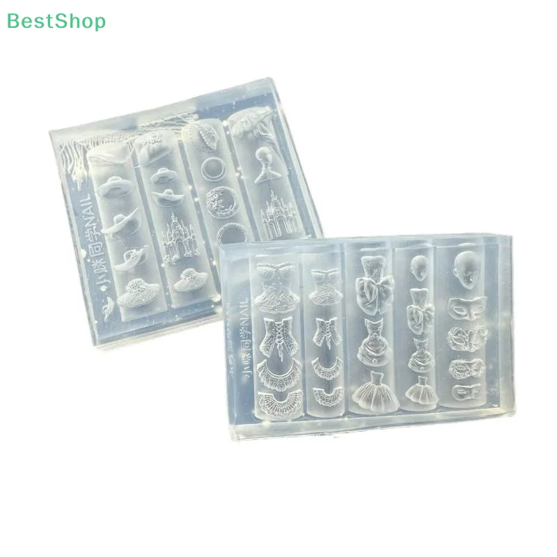 ☆☆3D Silicone Manicure Mold Mask,straw Hat, Swan Dress, Castle Nail Art Mold DIY Nail Art Decor Transparent Nail Templates
☆☆3D Silicone Manicure Mold Mask,straw Hat, Swan Dress, Castle Nail Art Mold DIY Nail Art Decor Transparent Nail Templates