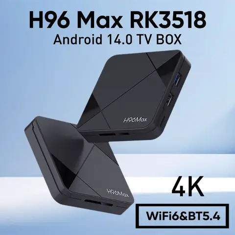 H96 MAX RK3518 Android 14 TV Box Rockchip 3518 4K Wifi6 BT5.4 USB3.0 Smart TVBox Google Voice Assistant Media Player Set Top Box