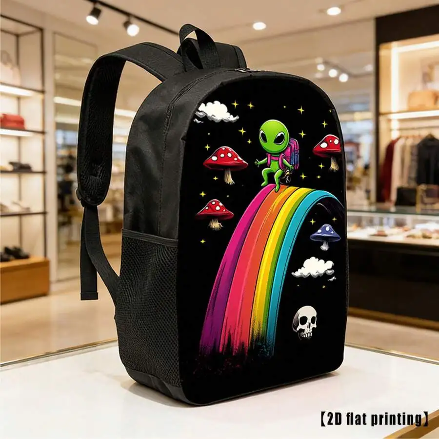 Alien Skull Rainbow Print Unisex Backpack Lightweight Large Capacity For Daily Commute Laptop Travel
Alien Skull Rainbow Print Unisex Backpack Lightweight Large Capacity For Daily Commute Laptop Travel