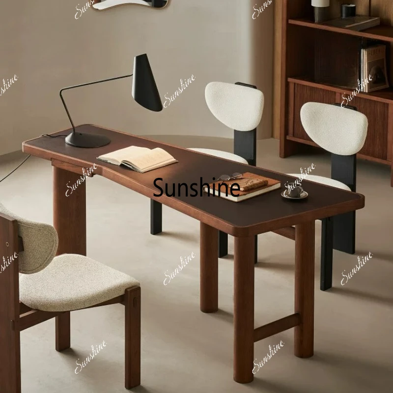 Wabi Sand retro study home medieval style workbench special-shaped solid wood computer desk
Wabi Sand retro study home medieval style workbench special-shaped solid wood computer desk