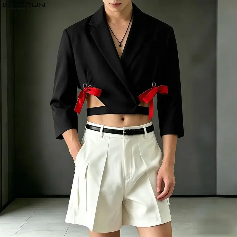 INCERUN Men's Blazer Patchwork Lapel 3/4 Sleeve Lace Up Male Suit Streetwear 2026 Hollow Out Fashion Casual Crop Blazer For Man
INCERUN Men's Blazer Patchwork Lapel 3/4 Sleeve Lace Up Male Suit Streetwear 2026 Hollow Out Fashion Casual Crop Blazer For Man