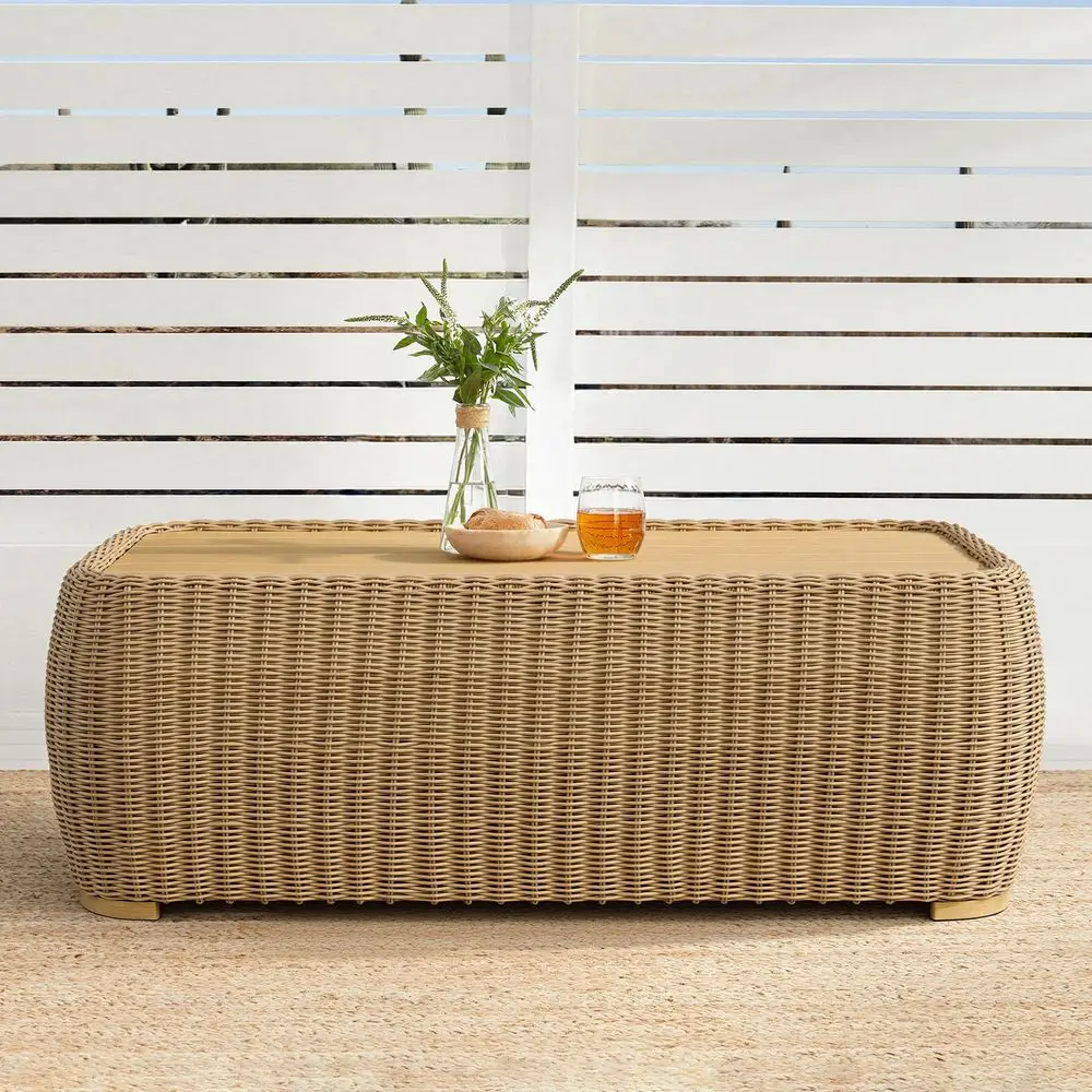Wicker Patio Coffee Table, 41 AllWeather Rattan Outdoor Coffee Table with WoodGrain Metal Top, Waterproof for Porch Backyard, F
Wicker Patio Coffee Table, 41 AllWeather Rattan Outdoor Coffee Table with WoodGrain Metal Top, Waterproof for Porch Backyard, F