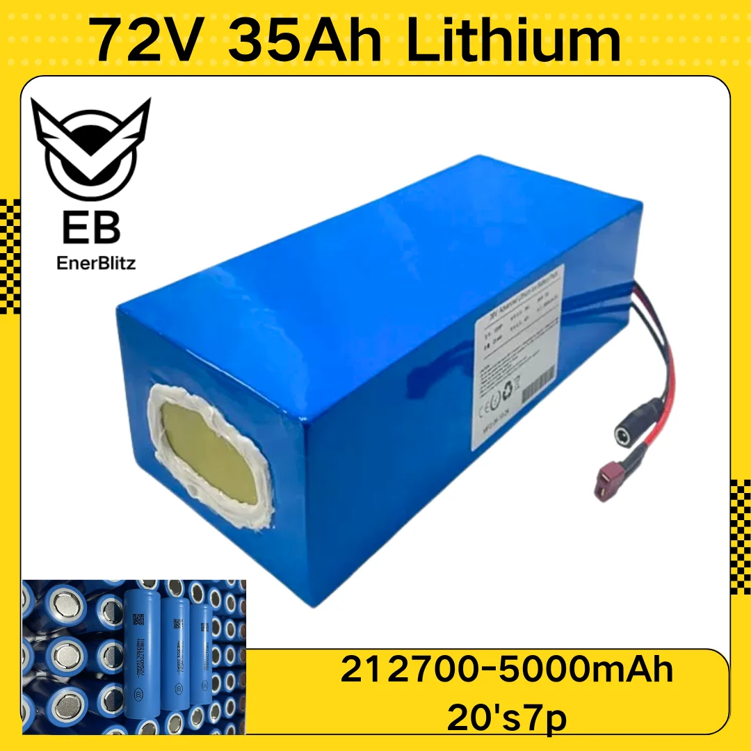 20S7P 21700 Cells li ion battery pack 72v 35Ah BMS for 3000w 5000w e-bike motor Vehicle tricycle scooters Go Cart +10A charger
20S7P 21700 Cells li ion battery pack 72v 35Ah BMS for 3000w 5000w e-bike motor Vehicle tricycle scooters Go Cart +10A charger