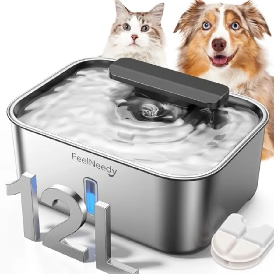 3.2Gal/12L Dog Water Fountain for Large Dogs Ultra-Quiet Stainless Steel Dog Water Bowl Dispenser with Swirling Water Flow Pet
3.2Gal/12L Dog Water Fountain for Large Dogs Ultra-Quiet Stainless Steel Dog Water Bowl Dispenser with Swirling Water Flow Pet