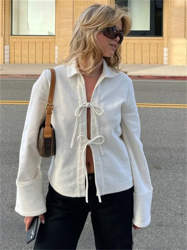 Lace-Up Hollow Out Lapel Cardigan Coat For Women Solid High Waist Patchwork Slim Bandage Solid Female Outwear Clothes 2024
Lace-Up Hollow Out Lapel Cardigan Coat For Women Solid High Waist Patchwork Slim Bandage Solid Female Outwear Clothes 2024