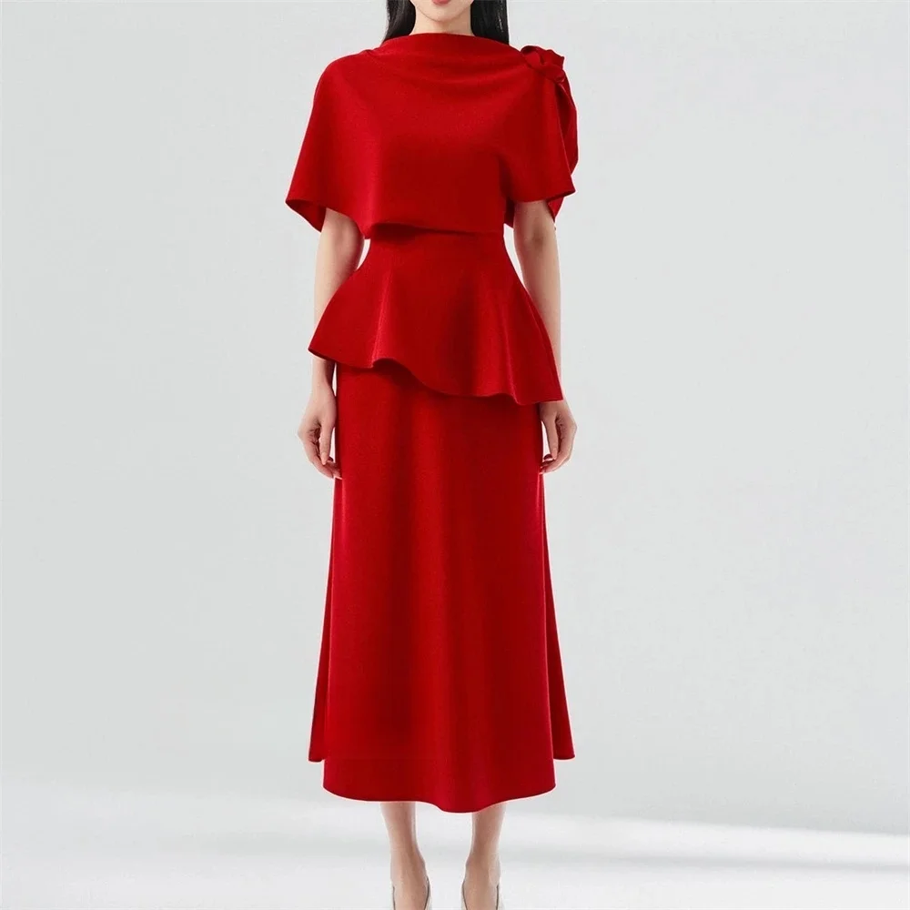 Tea Length Red Chiffon Long Bespoke Occasion Gown Evening Dresses Prom Pastrol Unisex Jersey Retro Dubai Saudi Arabic Customized
Tea Length Red Chiffon Long Bespoke Occasion Gown Evening Dresses Prom Pastrol Unisex Jersey Retro Dubai Saudi Arabic Customized