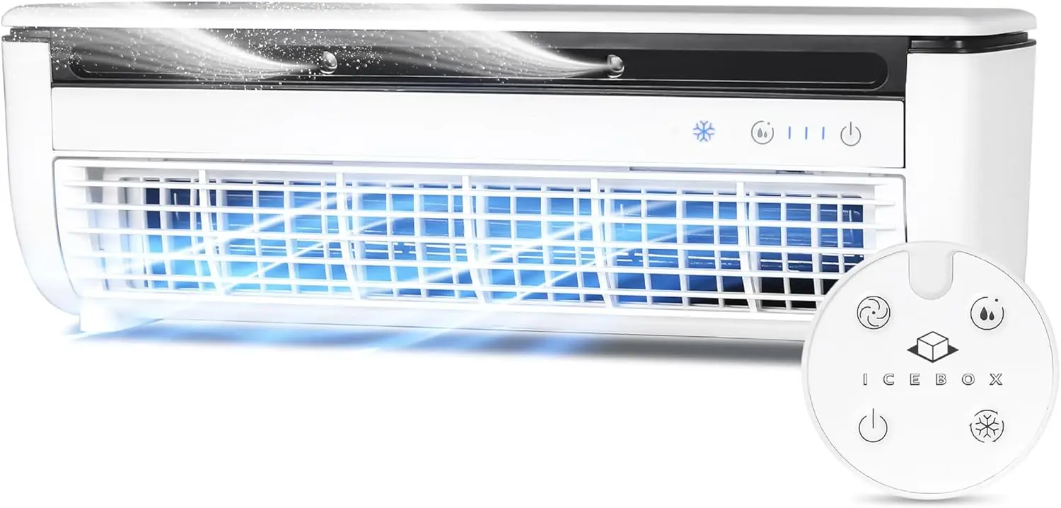 Portable Evaporative Humidifier Fan, Small Desktop or Wall-Mounted Fan with 3 Speeds, 8.8oz/260ml Water Tank, Battery & USB-C Powered, Remote Control Included, USB-C Cable, White/Gray
Portable Evaporative Humidifier Fan, Small Desktop or Wall-Mounted Fan with 3 Speeds, 8.8oz/260ml Water Tank, Battery & USB-C Powered, Remote Control Included, USB-C Cable, White/Gray