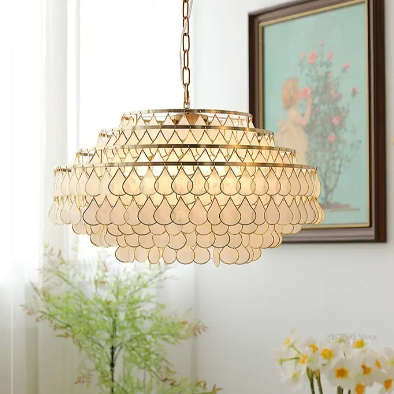 GHEUVNJ French style minimalist shell living room light pendant lamp bedroom light luxury American art homestay room lighting r
GHEUVNJ French style minimalist shell living room light pendant lamp bedroom light luxury American art homestay room lighting r