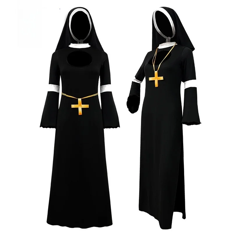 Halloween Nun Costume Makeup Party Roleplay Habit Uniform Stage Performance Women's Clothing Traditional Chinese Ethnic Style
Halloween Nun Costume Makeup Party Roleplay Habit Uniform Stage Performance Women's Clothing Traditional Chinese Ethnic Style
