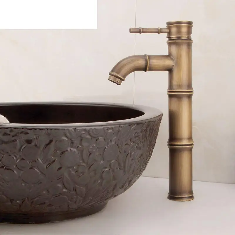 Brass European Antique All Copper Plus High Bamboo joint counter Basin Water Tap Faucet Bamboo Pin Cold And Hot Water Mixer Taps
Brass European Antique All Copper Plus High Bamboo joint counter Basin Water Tap Faucet Bamboo Pin Cold And Hot Water Mixer Taps