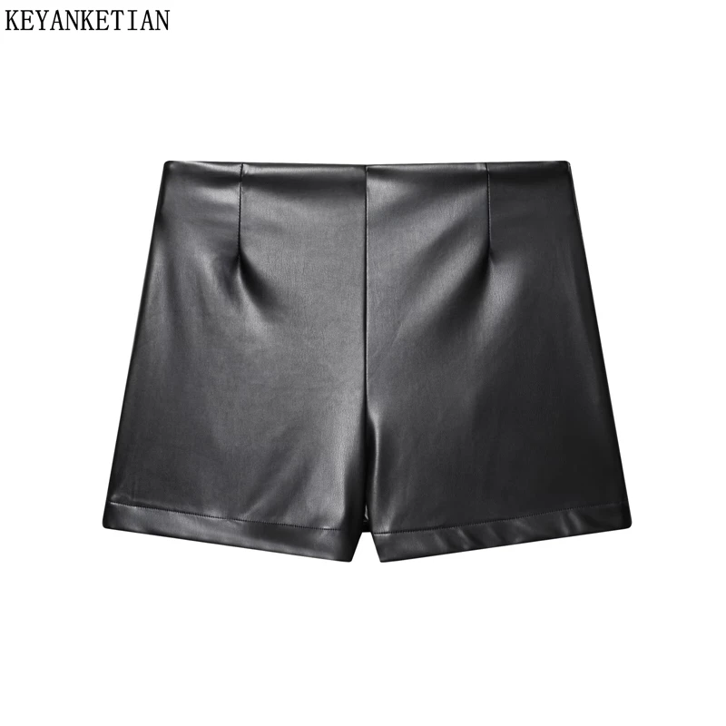 KEYANKETIAN 2026, весенние новые женские шорты из искусственной кожи, тонкие прямые шорты с высокой талией и боковой молнией в уличном стиле
KEYANKETIAN 2026, весенние новые женские шорты из искусственной кожи, тонкие прямые шорты с высокой талией и боковой молнией в уличном стиле