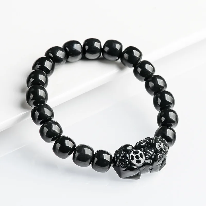 Authentic Natural Hotan Black Jade Mythical Wild Hand String Bucket Bead Leather Mound Bracelet Fashionable Men Women's Jewelry
Authentic Natural Hotan Black Jade Mythical Wild Hand String Bucket Bead Leather Mound Bracelet Fashionable Men Women's Jewelry