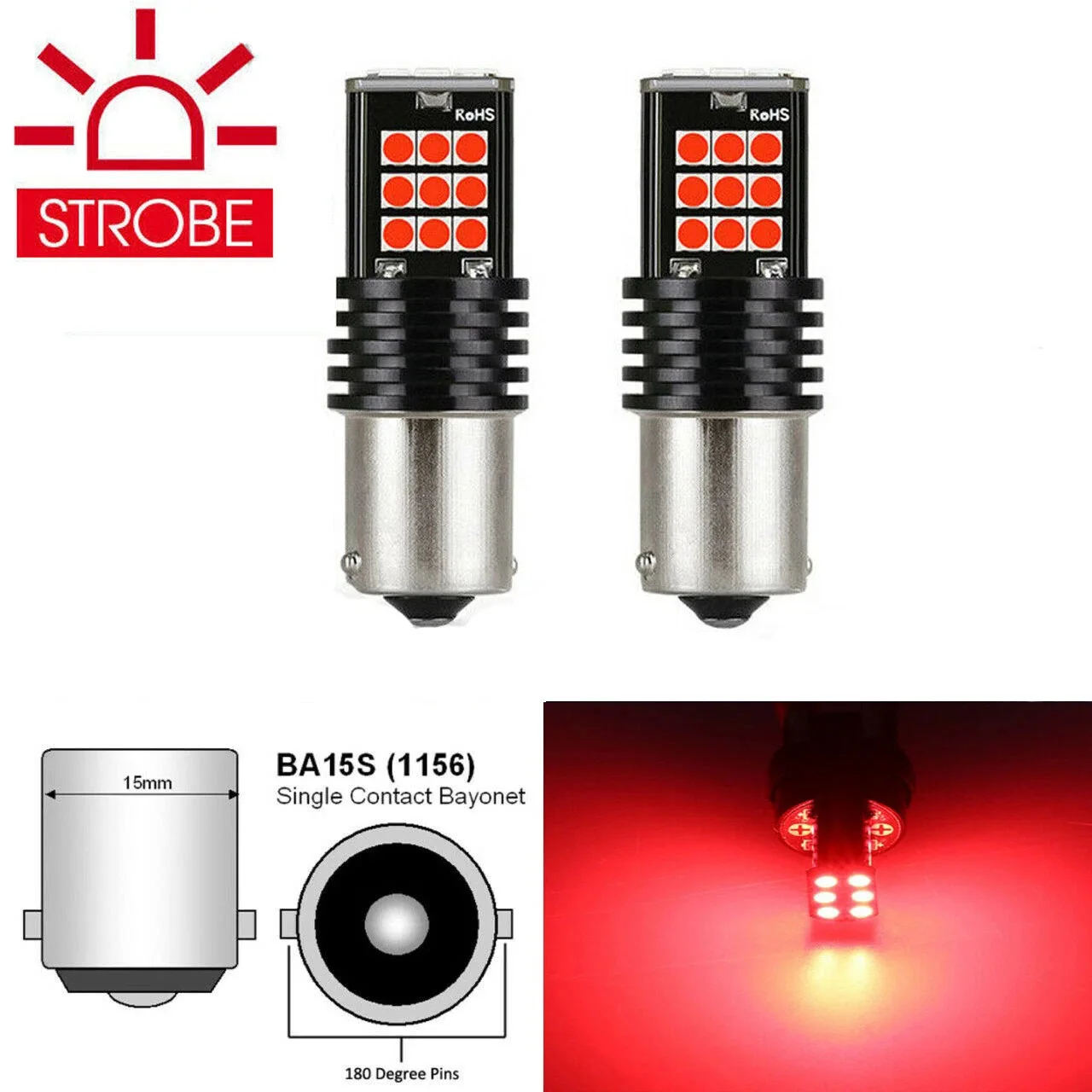 Canbus Error Free 30SMD 1156 BA15S LED Storbe Bulbs For Tail Light Parking Light Stop Brake Turn Signal Lights
Canbus Error Free 30SMD 1156 BA15S LED Storbe Bulbs For Tail Light Parking Light Stop Brake Turn Signal Lights