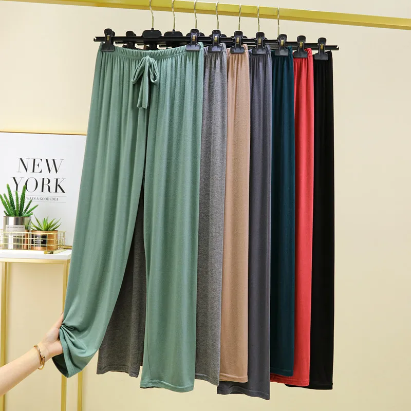 Simple Modal Wide Leg Pants Women Summer Casual Loose Slimming Home Long Pants Sleepwear High Waist Straight Cut Trousers
Simple Modal Wide Leg Pants Women Summer Casual Loose Slimming Home Long Pants Sleepwear High Waist Straight Cut Trousers