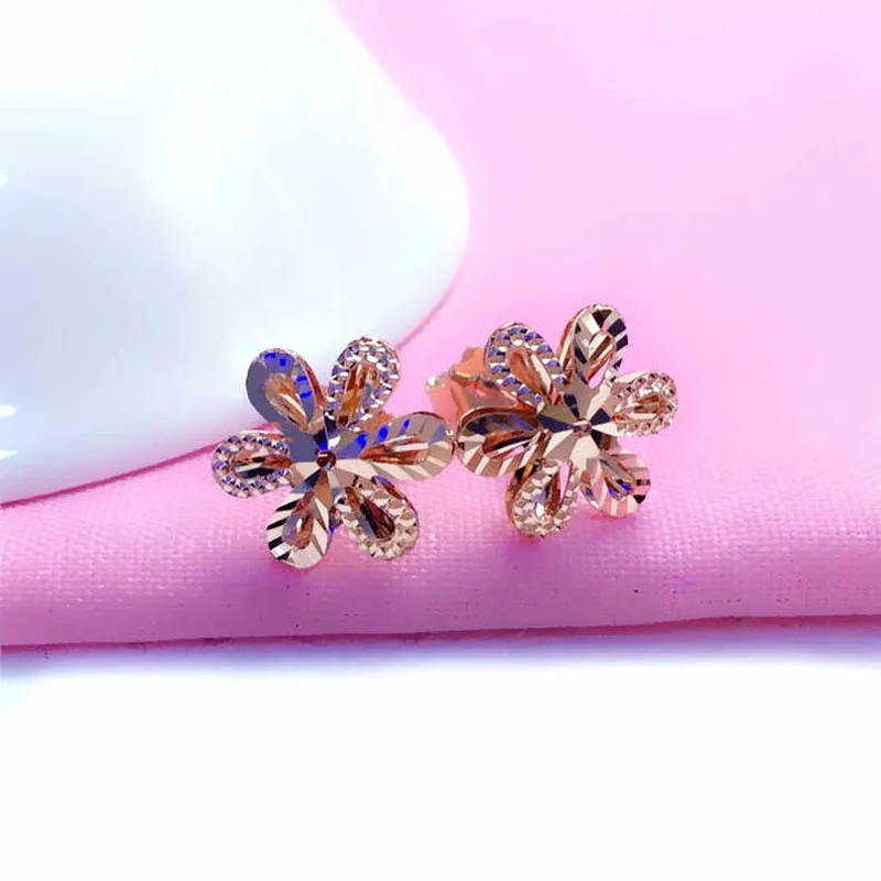 585 purple gold plated 14K rose gold shiny flower ear studs classic light luxury earrings for women sweet style jewelry
585 purple gold plated 14K rose gold shiny flower ear studs classic light luxury earrings for women sweet style jewelry