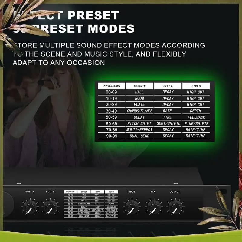 NEW Professional Digital Reverberation Multi Effect DSP Processor Audio Processor Equalizer Durable Easy Install Easy To Use US
NEW Professional Digital Reverberation Multi Effect DSP Processor Audio Processor Equalizer Durable Easy Install Easy To Use US