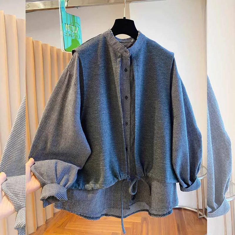 Autumn Winter Plaid Loose Long Sleeve Stand Collar Patchwork Women's Shirt Casual Style Comfortable Breathable Cotton Blend
Autumn Winter Plaid Loose Long Sleeve Stand Collar Patchwork Women's Shirt Casual Style Comfortable Breathable Cotton Blend
