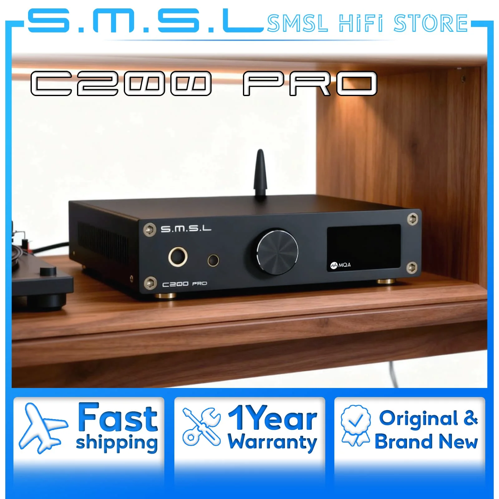 SMSL C200 Pro Hi Res аудио декодер MQA-CD DSD Поддержка Bluetooth5.1 USB оптический коаксиальный 6,35 мм 4,4 мм выходы усилитель для наушников
SMSL C200 Pro Hi Res аудио декодер MQA-CD DSD Поддержка Bluetooth5.1 USB оптический коаксиальный 6,35 мм 4,4 мм выходы усилитель для наушников